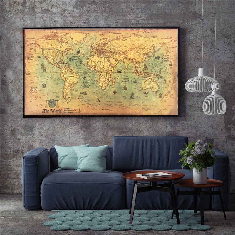 Vintage World Map Painting - Travelular